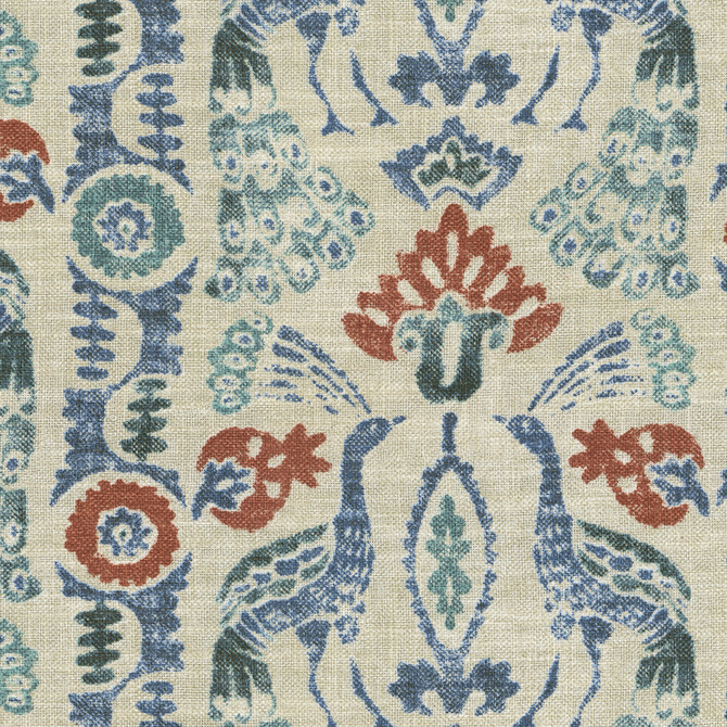 Peacock Parade Espresso 411602 by PKL Studio Designer Fabric - 75% cotton, 25% linen Pakistan 27000 Horizontal: 13.5 and Vertical: 12.75 54 - Swanky Fabrics -