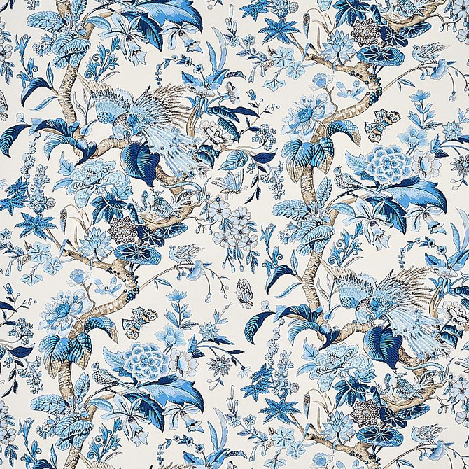 Cranley Garden Blue 1314003 by Schumacher Designer Fabric Signature Schumacher 27.0" - Swanky Fabrics -