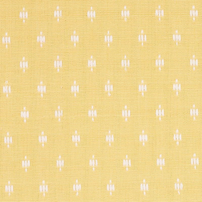 Barlow Ivory On Yellow 75534 by Schumacher Designer Fabric New Traditional - Swanky Fabrics -