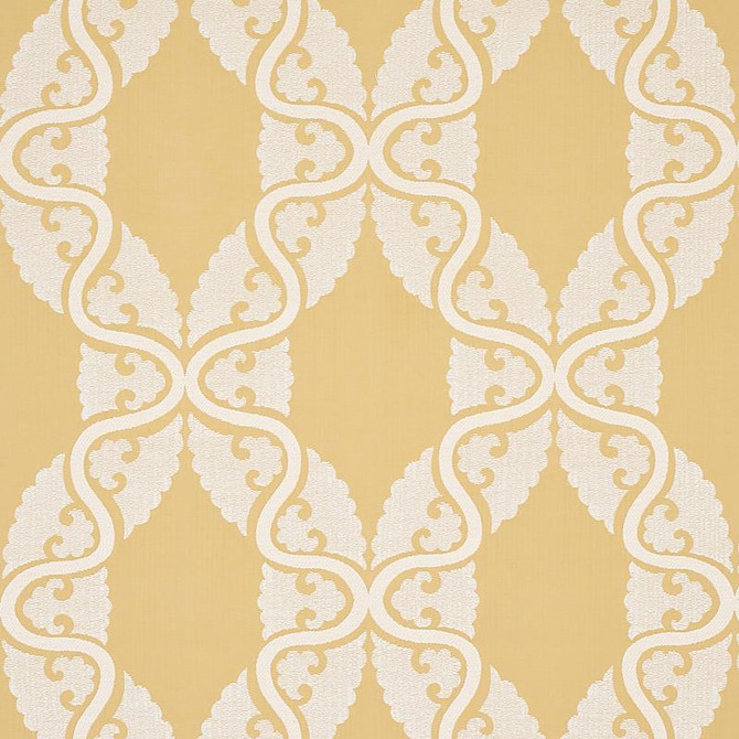 Siljan Yellow 80312 by Schumacher Designer Fabric New Traditional 13.5" - Swanky Fabrics -