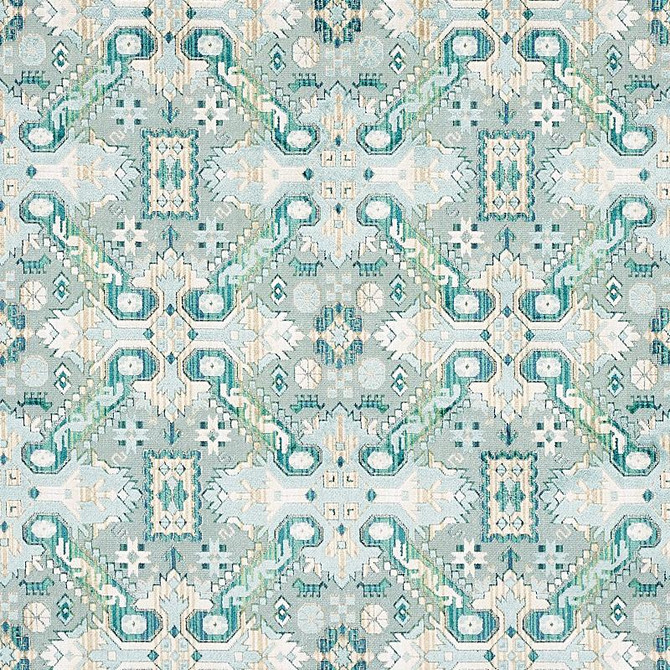 Tiraz Velvet Peacock 80603 by Schumacher Designer Fabric Tapis 13.4" - Swanky Fabrics -