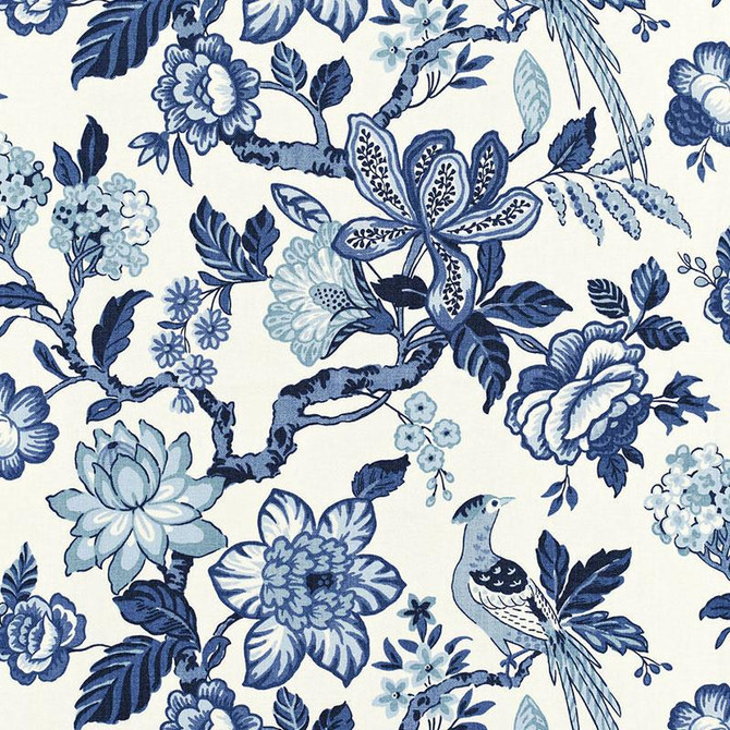Huntington Gardens Bleu Marine 175560 by Schumacher Designer Fabric Timothy Corrigan 27.0" - Swanky Fabrics -