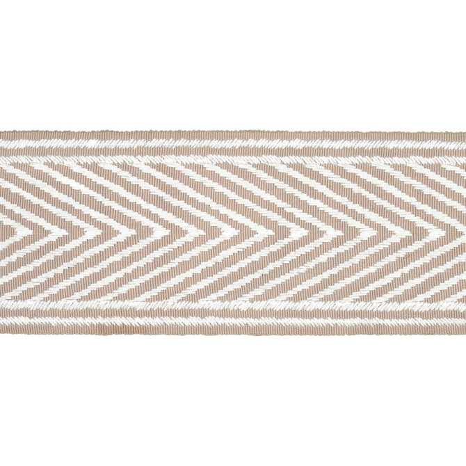 Nicholson Tape Linen 69967 by Schumacher Designer Trim Embroidered And Embellished Trims 2.75" - Swanky Fabrics -