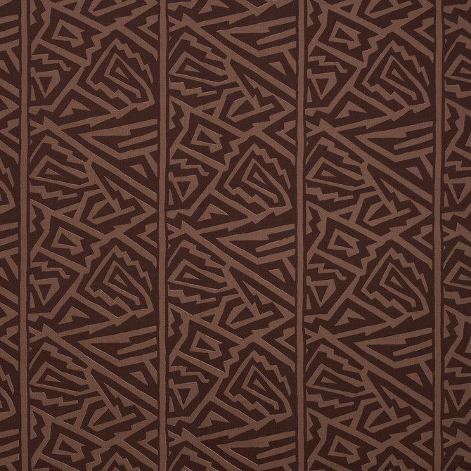 Jagged Maze Brown 180321 by Schumacher Designer Fabric David Kaihoi 7.71" - Swanky Fabrics -
