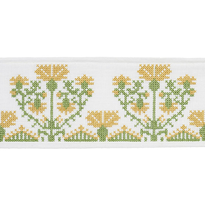 Custis Embroidered Tape Marigold 81663 by Schumacher Designer Trim Williamsburg - Swanky Fabrics -