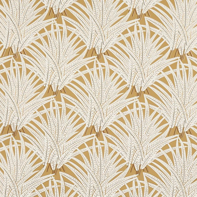 Zenada Gold 5012241 by Schumacher Designer Wallpaper Copacabana 9.0" - Swanky Fabrics -