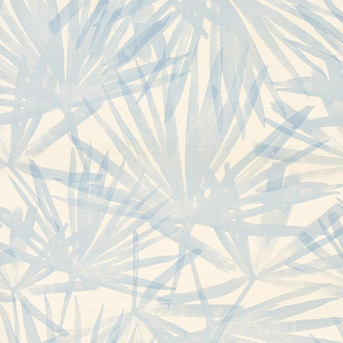 Sunlit Palm Sisal Chambray 5012040 by Schumacher Designer Wallpaper Natura 34.0" - Swanky Fabrics -