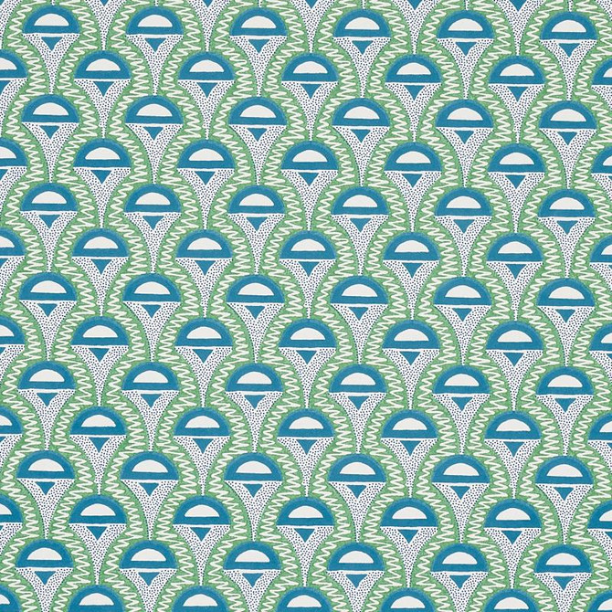 Abelino Green & Peacock 5012082 by Schumacher Designer Wallpaper Copacabana 3.0" - Swanky Fabrics -