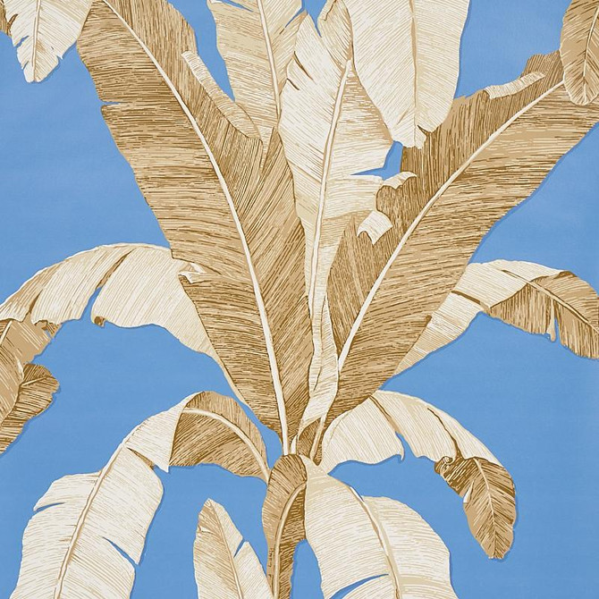 Erisimo Blue 5012112 by Schumacher Designer Wallpaper Copacabana 27.0" - Swanky Fabrics -