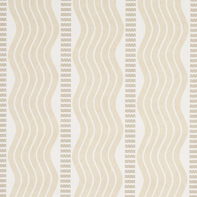 Sina Stripe Sand 5012121 by Schumacher Designer Wallpaper Copacabana 13.5" - Swanky Fabrics -