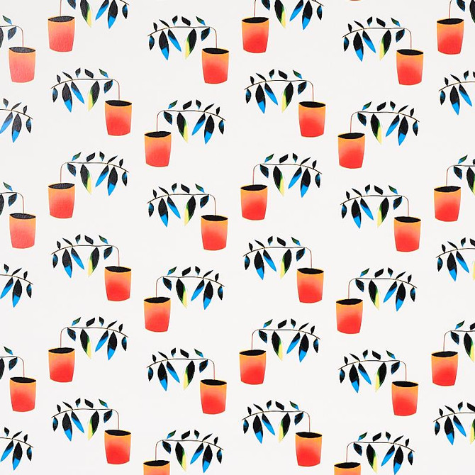 Reaching Out Spectrum Multi 5012710 by Schumacher Designer Wallpaper Peg Norriss 9.0" - Swanky Fabrics -