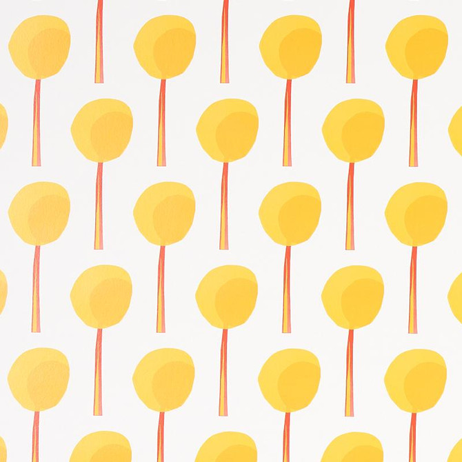 Topiary Marigold 5012700 by Schumacher Designer Wallpaper Peg Norriss 2.0" - Swanky Fabrics -