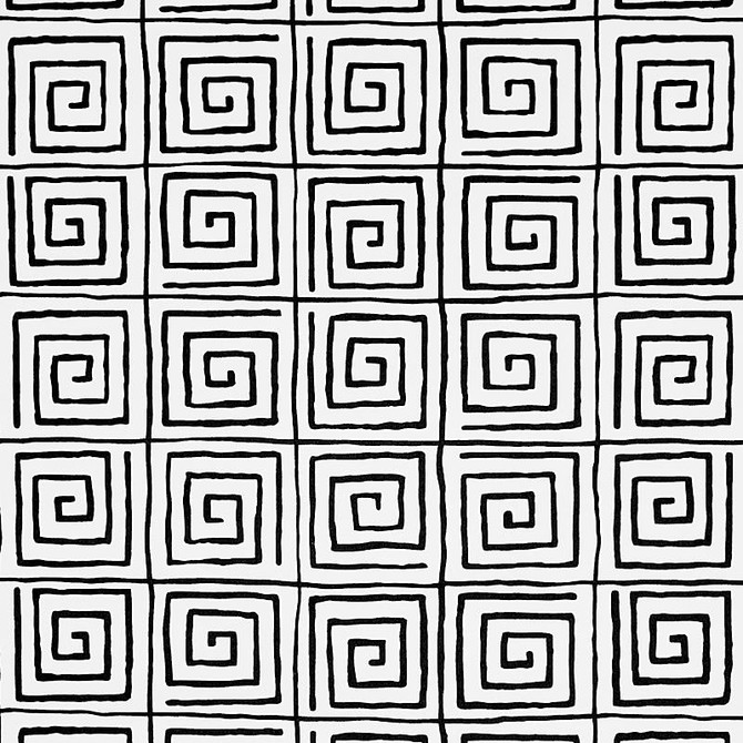 Trousdale Black 5012810 by Schumacher Designer Wallpaper New Wave: Black & White 13.5" - Swanky Fabrics -
