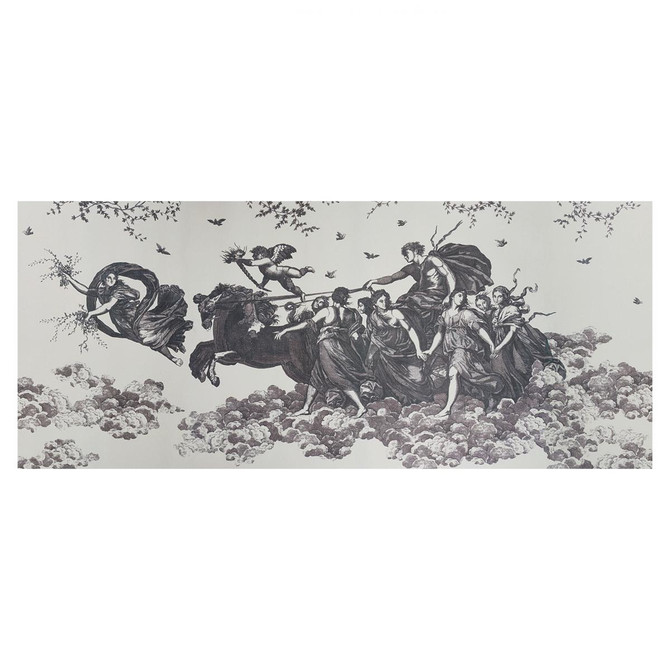 Chariot Of Dawn Toile Black 5011500 by Schumacher Designer Wallpaper Jill Lasersohn 324.0" - Swanky Fabrics -
