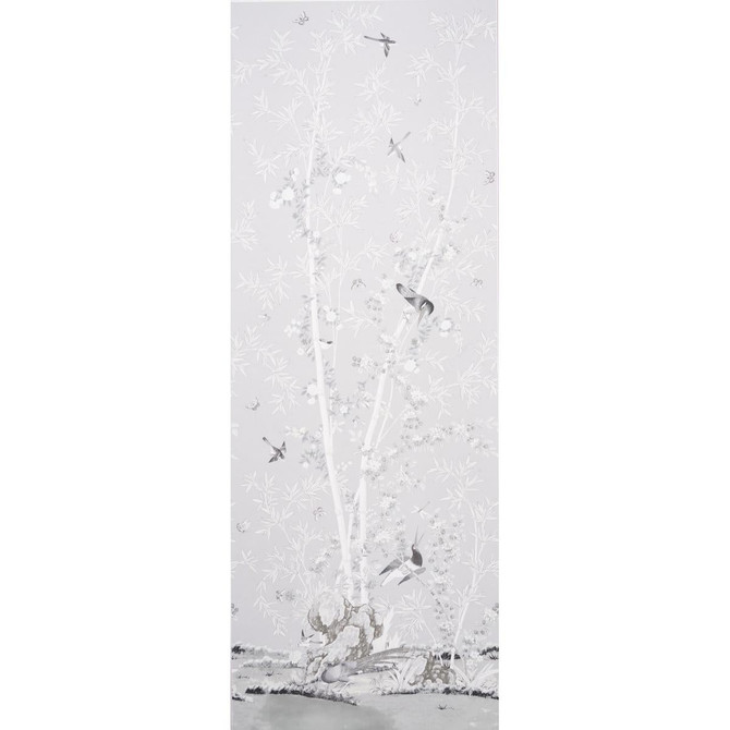 Brighton Pavilion Panel Black & White 5007742 by Schumacher Designer Wallpaper Miles Redd 52.0" - Swanky Fabrics -