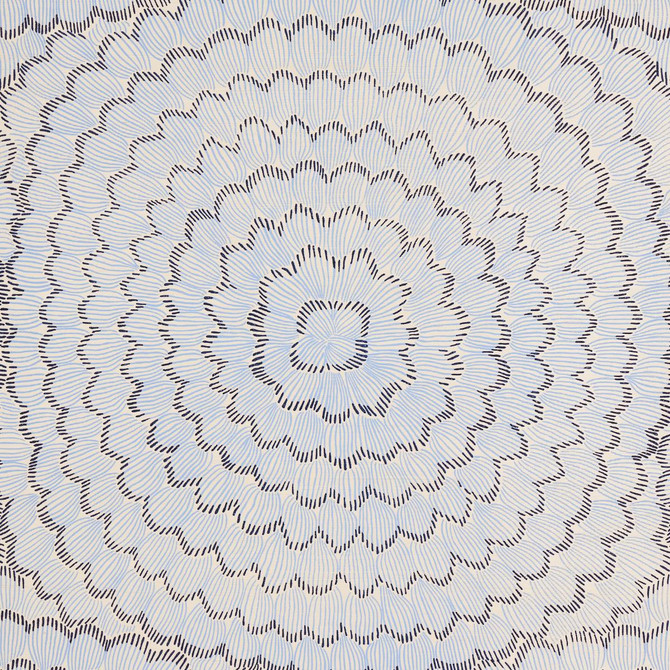 Feather Bloom Sisal Two Blues 5006071 by Schumacher Designer Wallpaper Celerie Kemble 34.0" - Swanky Fabrics -
