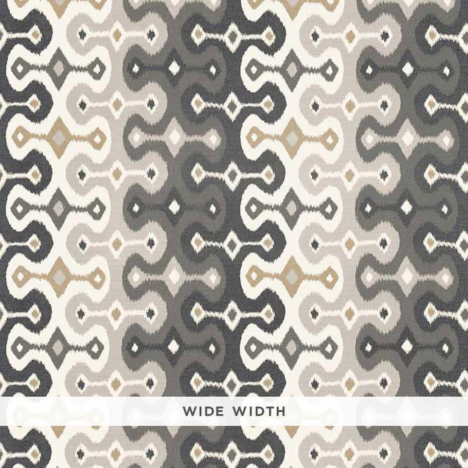 Darya Ikat Sidewall Stone 5006650 by Schumacher Designer Wallpaper Martyn Lawrence Bullard 25.5" - Swanky Fabrics -