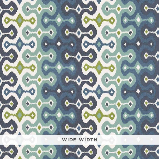 Darya Ikat Sidewall Sky 5006652 by Schumacher Designer Wallpaper Martyn Lawrence Bullard 25.5" - Swanky Fabrics -