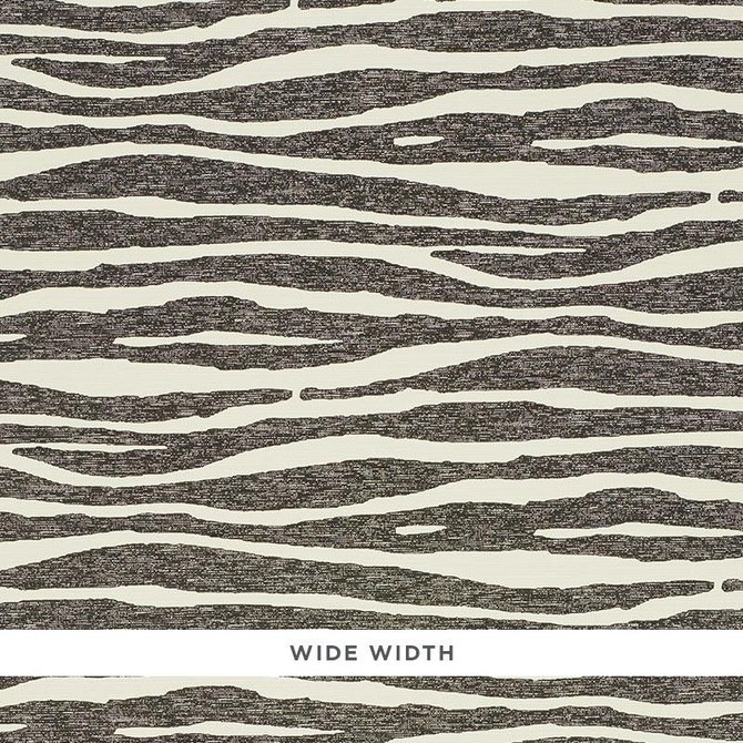 Ripple Vinyl Black & Ivory 5008601 by Schumacher Designer Wallpaper Silver Lining Performance Wallcoverings 27.0" - Swanky Fabrics -