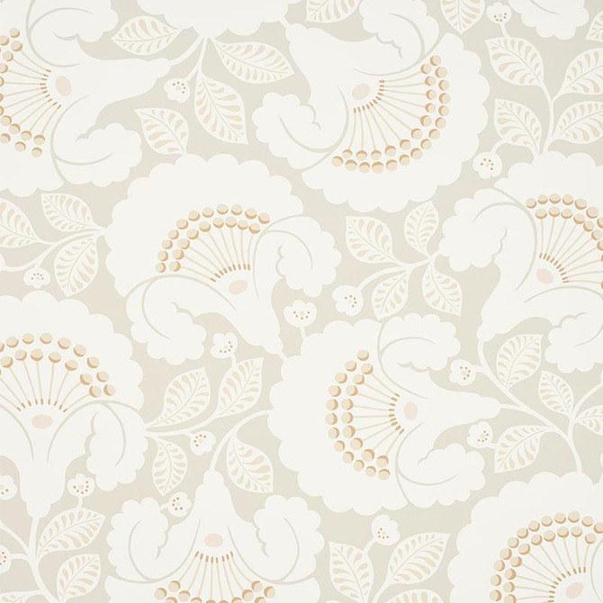 Jackie Neutral 5010372 by Schumacher Designer Wallpaper Wallflowers 27.0" - Swanky Fabrics -