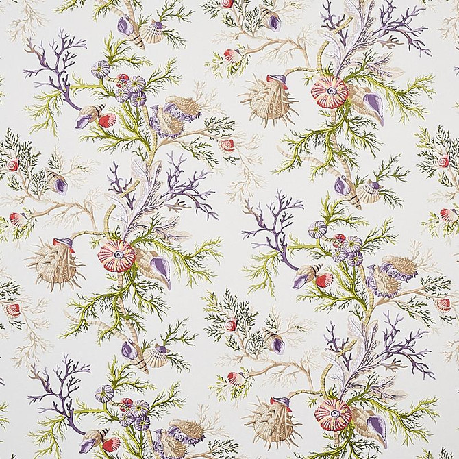 Del Tesoro Purple & Coral 5010652 by Schumacher Designer Wallpaper Signature Schumacher 18.0" - Swanky Fabrics -
