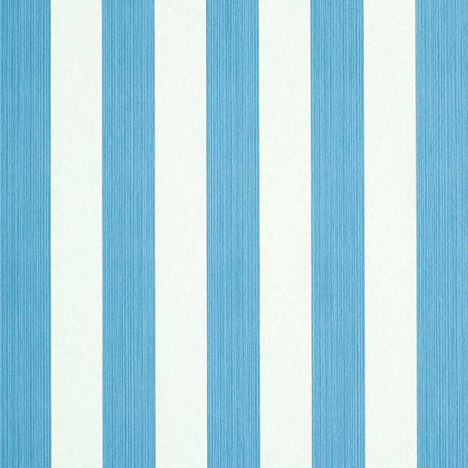 Edwin Stripe Medium Ocean 5011884 by Schumacher Designer Wallpaper Stripe Wallcovering Collection 2.44" - Swanky Fabrics -