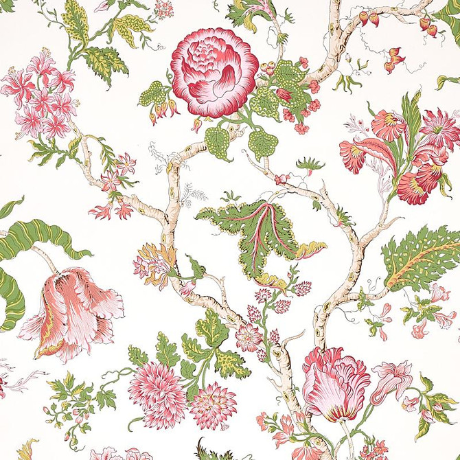 Josephine Pink 5012012 by Schumacher Designer Wallpaper Schumacher Classics 27.0" - Swanky Fabrics -