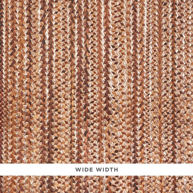 Braided Bacbac Shimmer Copper 5010210 by Schumacher Designer Wallpaper Copacabana - Swanky Fabrics -