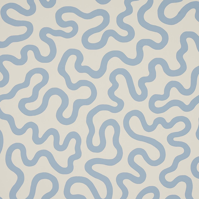 Riley Sky On Ivory 5012931 by Schumacher Designer Wallpaper Smith Street 27.0" - Swanky Fabrics -