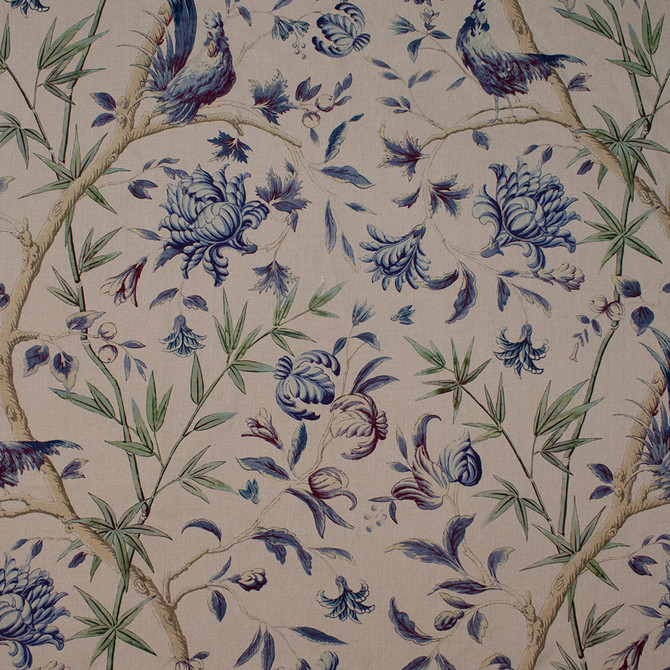 S5839 Lapis by Greenhouse Designer Fabric 100% Linen Spain 25,000 </p><p>Repeat: 27" H, 42" V 54" - Swanky Fabrics -