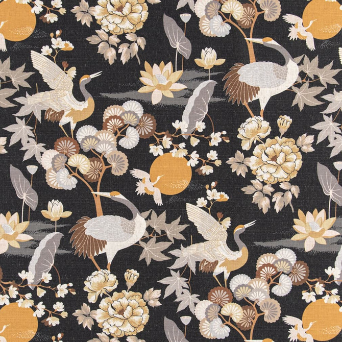 D3316 Noir by Charlotte Designer Fabric Linen Prints 91% Polyester, 9% Linen Asia Exceeds 100,000 Wyzenbeek Rubs (Heavy Duty) </p><p>Repeat: Horizontal 28" x Vertical 27.5" 54 Inches - Swanky Fabrics -