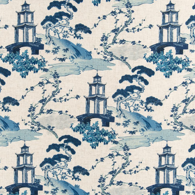 D3352 Sapphire by Charlotte Designer Fabric Linen Prints 95% Polyester, 5% Linen Asia Exceeds 100,000 Wyzenbeek Rubs (Heavy Duty) </p><p>Repeat: Horizontal 22.5" x Vertical 22.5" 54 Inches - Swanky Fabrics -