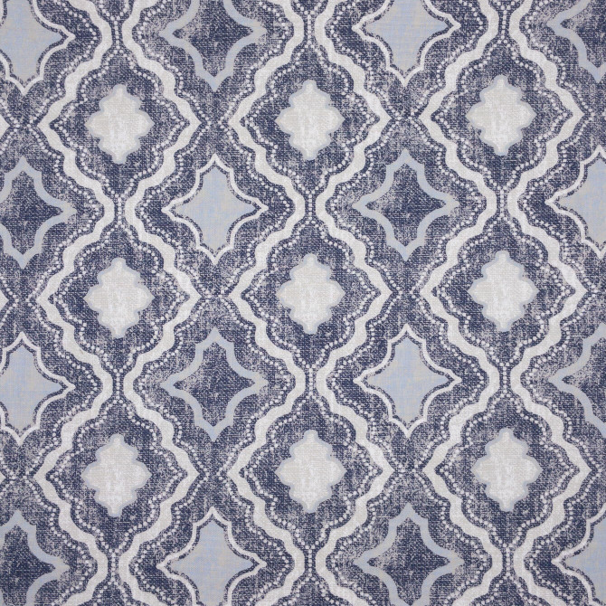 Spero 1 Porcelain by Stout Designer Fabric COMFORTABLE LIVING HAZE/NAVY 100%COT PAKISTAN Horizontal: 13.500 and Vertical: 13.000 55 in - Swanky Fabrics -