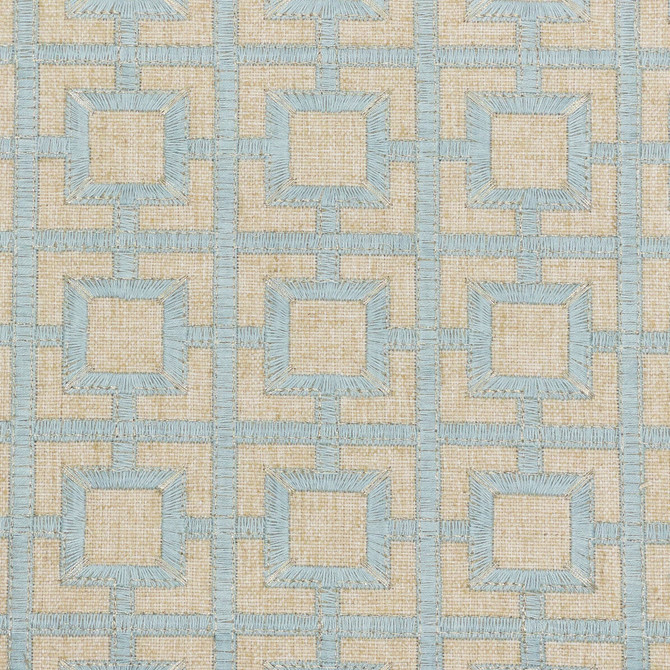Tammy 1 Seaglass by Stout Designer Fabric COMFORTABLE LIVING BAHAMA/CARIBBEAN 70%POL 30%LIN %BEMB SOUTH KOREA Horizontal: 2.500 and Vertical: 2.000 53 in - Swanky Fabrics -
