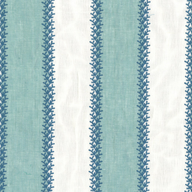 Winifred 1 Mist by Aoc Designer Fabric THE ART OF COLOR HERITAGE II 90%LIN 10%POL %PEMB INDIA Horizontal: 4.375 and Vertical: 0.375 52 in - Swanky Fabrics -