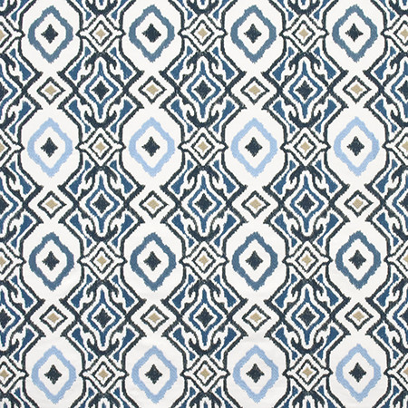 Forever Means Marine by Carole Designer Fabric Artisan Base: 100% Cotton. Embr: 60% Cotton, 40% Spun Poly INDIA 15"V, 6 1/2" H 52" - Swanky Fabrics -