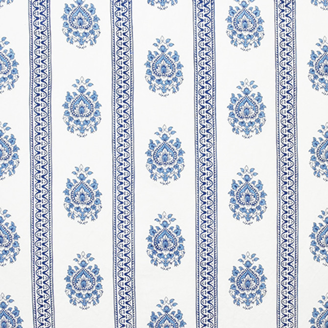 Road To Royalty Sapphire by Carole Designer Fabric Artisan 54% Linen, 46% Cotton INDIA 7,000 Martindale Circular Rubs 7" V, 17 3/8" H 54" - Swanky Fabrics -