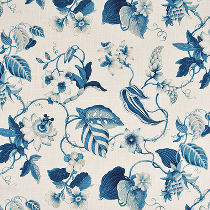 Believe In You Larkspur by Carole Designer Fabric Bluebell 55% Linen, 45% Rayon-SSR Printed & Finished In Usa 27" V, 27" H HD 54" - Swanky Fabrics -