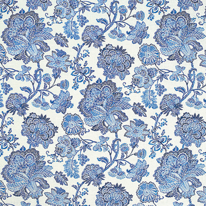 Know The Plot Porcelain Blue by Carole Designer Fabric Bluebell 55% Linen, 45% Viscose-Soil Repellent S Korea 27" V, 27 3/8" H HD 55.5" - Swanky Fabrics -