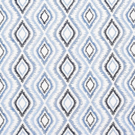 More Involved Cadet by Carole Designer Fabric Bluebell 66% Cotton, 34% Polyester India N/A 7 7/8" V, 9 7/8" H 50" - Swanky Fabrics -