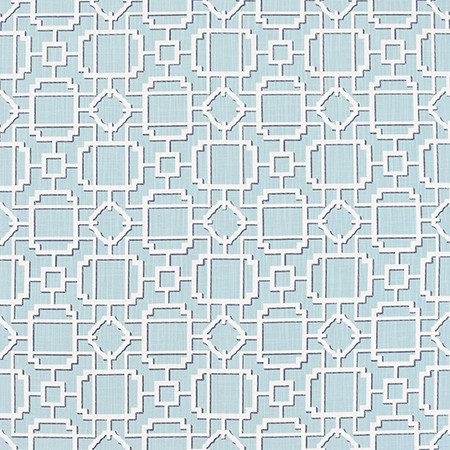 So Many Chances Spa by Carole Designer Fabric Bluebell 100% Cotton-Soil Repellent China 6 5/8" V, 6 7/8" H 58.5" - Swanky Fabrics -