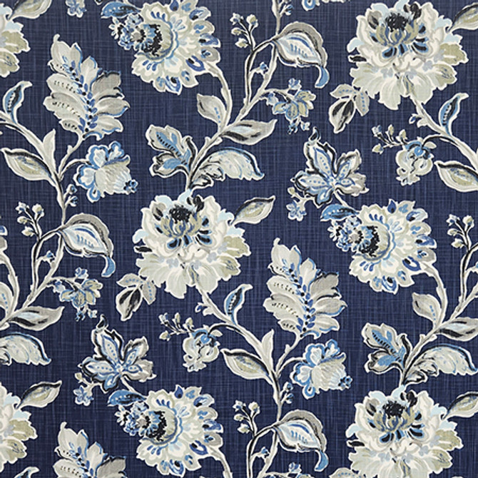 Invitation Only Indigo by Carole Designer Fabric Dawn & Dusk 54% Cotton, 26% Recycled Polyester, 20% Polyester China 24 1/4" V, 13 1/2" H HD 54" - Swanky Fabrics -