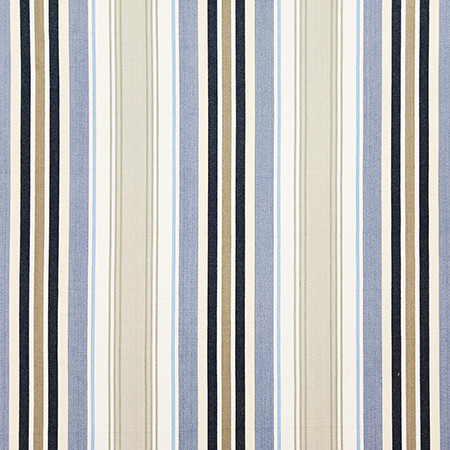 Beachside Stripe Lake by Carole Designer Fabric Dewdrop 100% Cotton India 30,000 WYZENBEEK DOUBLE RUBS 13 1/2" H 54" - Swanky Fabrics -