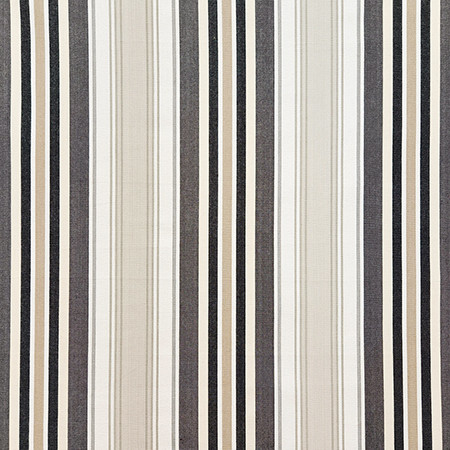 Beachside Stripe Charcoal by Carole Designer Fabric Earth & Stone 100% Cotton India 30,000 WYZENBEEK DOUBLE RUBS 13 1/2" H 54" - Swanky Fabrics -