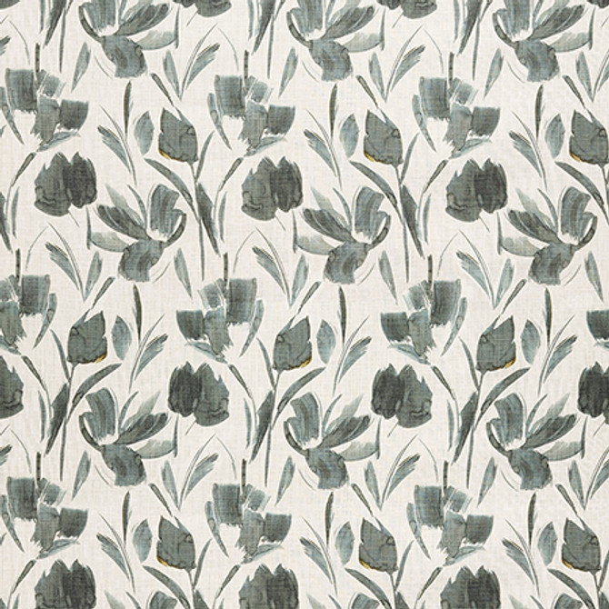 Gentle Garden Sea by Carole Designer Fabric Evergreen 100% Cotton India 26 1/2" V, 13 1/2" H 54" - Swanky Fabrics -
