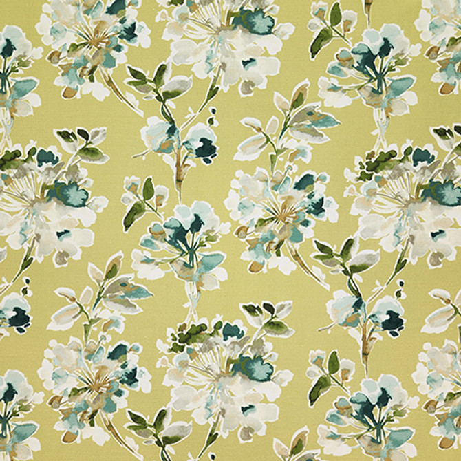 Quiet Garden Wheat by Carole Designer Fabric Evergreen 100% Cotton India 24" V, 13 3/4" H HD 54" - Swanky Fabrics -