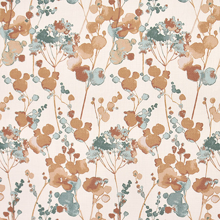 Escape To Coral by Carole Designer Fabric Harvest 100% Cotton India 27" V, 13 1/2" H HD 54" - Swanky Fabrics -