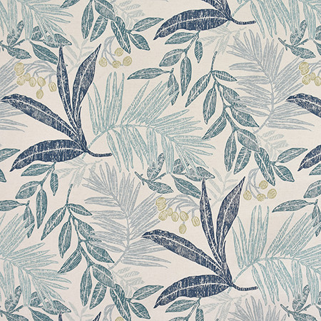 Greenhouse Indigo by Carole Designer Fabric Jade 80% Cotton, 20% Linen-SSR Pakistan 12,000 Wyzenbeek Double Rubs 25 1/4" V, 13 1/2" H HD 54" - Swanky Fabrics -