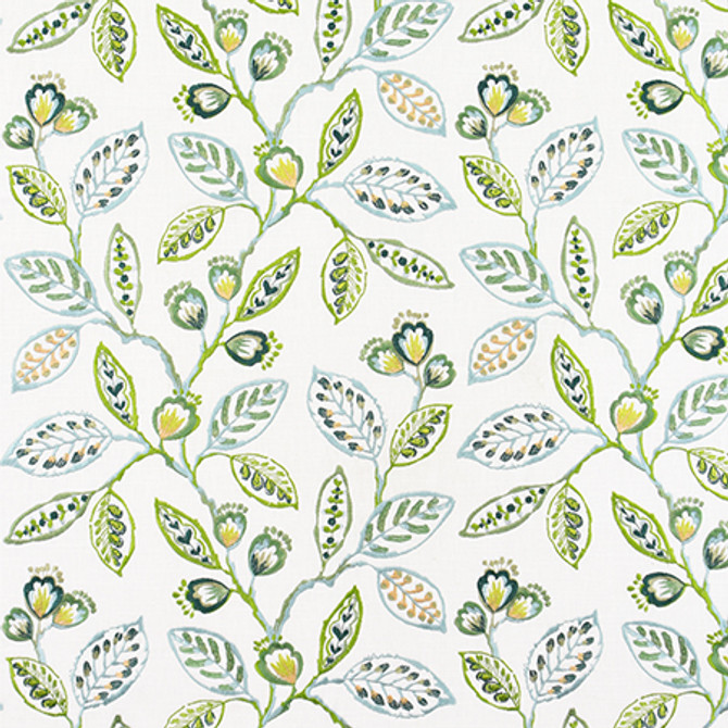 One Voice Spa by Carole Designer Fabric Jade 69% Cotton, 31% Polyester India N/A 18 7/8" V, 17" H 51" - Swanky Fabrics -