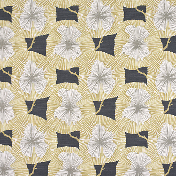 Behind The Leaves Charcoal by Carole Designer Fabric Moonstone 100% Cotton-SSR Pakistan 12 5/8" V, 13 1/2" H 54" - Swanky Fabrics -